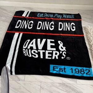 Dave & Buster's Black and Blue Blanket. the set includes 2 blankets